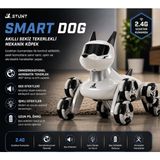 360° Dönebilen Merdiven Çıkan Akıllı Robot Kedi - Köpek - Siyah - Beyaz