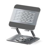 360 Dönebilen Tabanlı Ayarlanabilir Dizüstü Bilgisayar Standı MacBook Pro/Air Notebook ile Uyumlu 17 İnçe Kadar -Gri