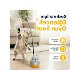 360° Dönen Hareketli Kedi Oltası, Tüylü Peluş Uçlu, İnteraktif