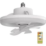 360 ° Dönen Tavan Vantilatörü Işık E27 Akıllı Fan Uzaktan Kumandalı LED Fan Işık Oturma Odası Yatak Odası Üst 3W - Beyaz