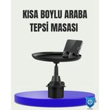 360° Döner Araç Bardaklık Tepsisi Geniş Yemek Alanlı Telefon Standlı - Lisinya