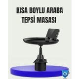 360° Döner Araç Bardaklık Tepsisi Geniş Yemek Alanlı Telefon Standlı