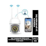 360° Panoramik Görüş Açı Hareket Algılama Sensörlü Suya Dayanıklı Gece Görüş Dış Mekan Wi-Fi Kamera