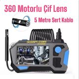 360 Rotasyon Motorlu Ekranlı Çift Lensli 5 Metre Yılan Kamera
