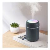 360ML Uçucu Yağ Difüzör Alev Hava Nemlendirici Ultrasonik Serin Mist Maker Sisleyici Aromaterapi (Siyah)