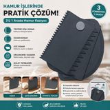 365Dükkan 3’lü Hamur Kazıyıcı Seti Profesyonel Hamur Kesici Şekillendirici Spatula Pizza Ekmek Pasta Aparatı