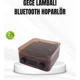 365Dükkan Bluetooth Hoparlörlü Gece Lambası Dijital Saat ve Ambiyans Işığı Çok Amaçlı - Çok Renkli