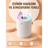 365Dükkan Hava Nemlendirici Buhar Makinesi Aromaterapi LED Işıklı Oda Nemlendirici - Çok Renkli