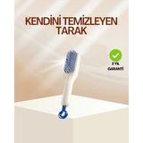365Dükkan Pratik Mekanizmalı Saç Tarağı – Kendi Kendini Temizler, Taşınabilir - Ahşap
