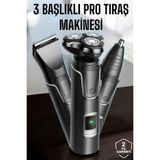 365Dükkan Yüksek Performanslı 3 Başlıklı Profesyonel Tıraş Makinesi - Renkli