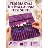 365Dükkan Yumuşak Fiber Kıllardan Oluşan 12'li Makyaj Fırçası Seti Göz Farı Allık ve Kontür Için - Çok Renkli