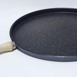 36cm Çapında Ahşap Tek Kulplu Granit Gözleme Bazlama Krep Tavası