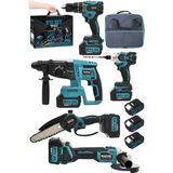 36V Kömürsüz Motor 5'li Set Şarjlı Hilti Taşlama Somun Sıkma Testere Matkap - Seçenek 1