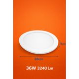 36W LED TAVAN AYDINLATMASI LAMBASI GLOP (28CM) SIVA ÜSTÜ 6500K 3240LM