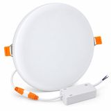 36W Yuvarlak LED Panel 22 cm 6500K Beyaz Işık 4000 lm | Ayarlanabilir Montaj 60-200mm, Harici LED Sürücü Dahil, IP20 Koruma Sınıfı, 220V Çalışma Voltajı, İnce Tasarım ~2 cm