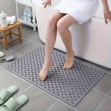 36x66 Cm Kaymaz Vantuzlu Duş Ve Banyo Zemin Matı Su Geçirmez, Güvenli Kaydırmaz Mat Antrasit
