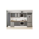 375X222 Cm Klasik Mebran Mutfak Dolabı Beyaz Mbb-E90B40S45-3 Mebran | Antrasit - Suntalam
