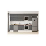 375X240 Cm Klasik Mebran Mutfak Dolabı Beyaz Beyaz Mb-E80S50S45-2 Mebran | Antrasit - Mdf