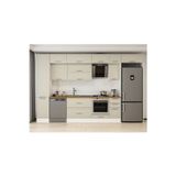 375X240 Cm Klasik Mebran Mutfak Dolabı Beyaz Beyaz Mbb-E90B45S40-2 Mebran | Kumtaşı - Mdf