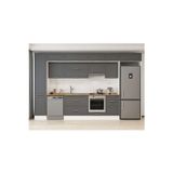 375X240 Cm Klasik Mebran Mutfak Dolabı Beyaz Mbb-E80B45S50-1 Mebran | Antrasit - Suntalam