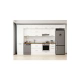 375X240 Cm Klasik Mebran Mutfak Dolabı Beyaz Mbb-E80B50S45-1 Mebran | Beyaz - Suntalam