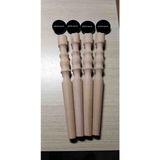 38 CM 4'lük Ham Cnc Kesimli Dekoratif Masa&sehpa Ayağı - Ahşap - Bej - açılı aparat