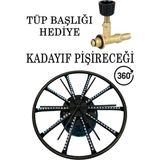 38 cm Döner Başlıklı Kadayıf Künefe Balık Pişirme Ocağı Dar Çember Tüp - Gri