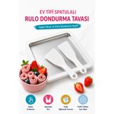 38 MBM Ev Tipi Spatula'lı Meyveli Sütlü Dondurma Yapma Tavası Ev Tipi Roll Ice Cream Yapma Makinesi