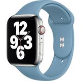 38 mm - 40 mm S/m Apple Watch 3-4-5-6-Se Uyumlu Silikon Kordon Kayış - Kot Mavi