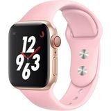 38 mm - 40 mm S/m Apple Watch 3-4-5-6-Se Uyumlu Silikon Kordon Kayış - Şeker Pembesi
