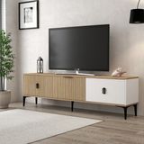 3802 Neva Tv Ünitesi 180 cm Kapaklı Yunus - Beyaz - Sepet - Ahşap - Beyaz