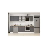 380X222 Cm Klasik Mebran Mutfak Dolabı Beyaz Mb-E90S45S45-3 Mebran | Antrasit - Suntalam