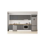 380X222 Cm Klasik Mebran Mutfak Dolabı Beyaz Mb-E90S50S40-1 Mebran | Antrasit - Suntalam