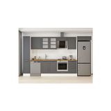 380X222 Cm Klasik Mebran Mutfak Dolabı Beyaz Mbb-E90B40S50-3 Mebran | Antrasit - Suntalam
