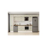 380X240 Cm Klasik Mebran Mutfak Dolabı Beyaz Beyaz Mbb-E90B45S45-2 Mebran | Kumtaşı - Mdf