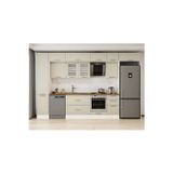 380X240 Cm Klasik Mebran Mutfak Dolabı Beyaz Beyaz Mbb-E90B45S45-3 Mebran | Kumtaşı - Mdf