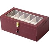 384 Premium Box Saat Kutusu 12’li ve 6’lı Gözlük Kutusu – Saat Organizeri – Premiumbox - Bordo