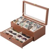 384 Premium Box Saat Kutusu 12’li ve 6’lı Gözlük Kutusu – Saat Organizeri – Premiumbox - Taba