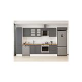 385X222 Cm Klasik Mebran Mutfak Dolabı Beyaz Beyaz Mbb-E80B45S60-3 Mebran | Antrasit - Mdf