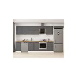 385X222 Cm Klasik Mebran Mutfak Dolabı Beyaz Mb-E80S45S60-2 Mebran | Antrasit - Suntalam