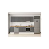 385X222 Cm Klasik Mebran Mutfak Dolabı Beyaz Mb-E90S50S45-1 Mebran | Antrasit - Suntalam