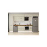 385X240 Cm Klasik Mebran Mutfak Dolabı Beyaz Beyaz Mbb-E90B50S45-2 Mebran | Kumtaşı - Mdf