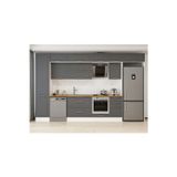 385X240 Cm Klasik Mebran Mutfak Dolabı Beyaz Mbb-E90B50S45-2 Mebran | Antrasit - Suntalam