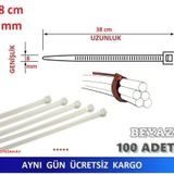 38cm X 8mm PLASTİK CIRT KELEPÇE (Kablo Bağı ) SAYDAM-BEYAZ
