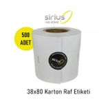38x80 KARTON RAF ETİKETİ (1 RULO 500 ad)