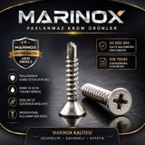 3,9 Mm Matkap Uçlu Yhb Saç Vidası Akıllı Vida Dın 7504o A2 Aısı 304 Kalite Paslanmaz Krom Vida Seti 50 Adet 3.9 x 25