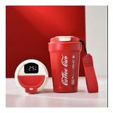 390ml Akıllı Sıcaklık Göstergeli Paslanmaz Çelik Taşınabilir Kamp Termos & Matara (Kırmızı)