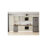 390X222 Cm Klasik Mebran Mutfak Dolabı Beyaz Beyaz Mbb-E80B60S50-3 Mebran | Kumtaşı - Mdf