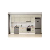 390X240 Cm Klasik Mebran Mutfak Dolabı Beyaz Beyaz Mb-E90S50S50-1 Mebran | Kumtaşı - Mdf