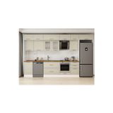 390X240 Cm Klasik Mebran Mutfak Dolabı Beyaz Beyaz Mb-E90S50S50-3 Mebran | Kumtaşı - Mdf